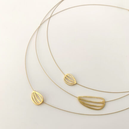 Silver gold-plated linear small necklace