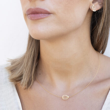Silver gold-plated linear small necklace