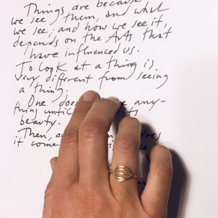 Silver gold-plated linear little ring