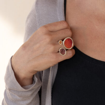 Silver bubble open ring