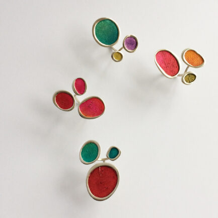 Silver bubble open ring