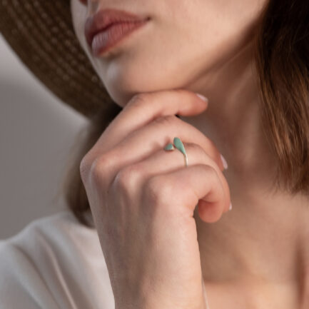 "Ondine" open ring with enamel