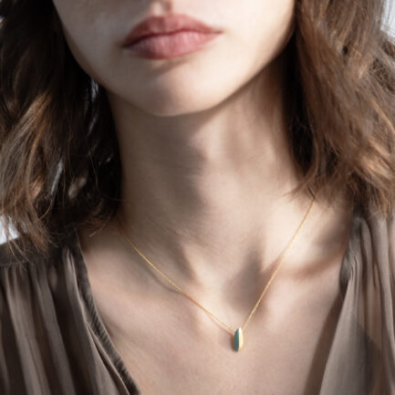 "Ondine" silver drop pendant with enamel