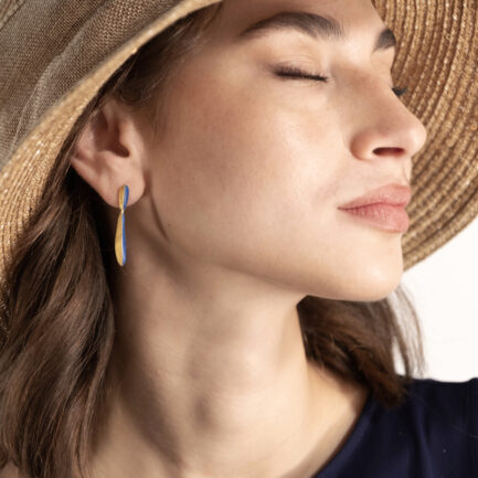 "Ondine" silhouette earrings with enamel