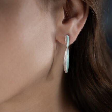 "Ondine" silhouette earrings with enamel