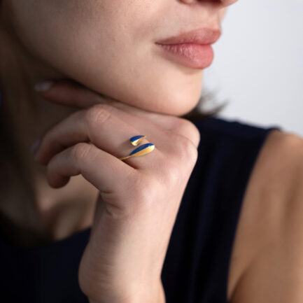 "Ondine" open ring with enamel