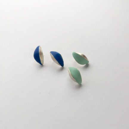 "Ondine" curved studs with enamel