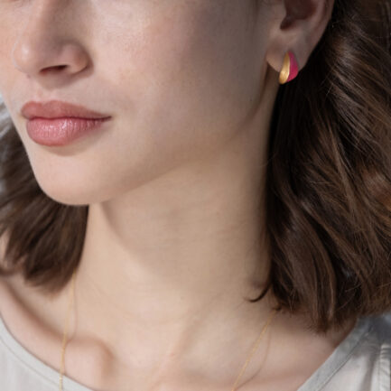 "Ondine" curved studs with enamel