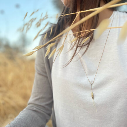 Wild oat botanical pendant